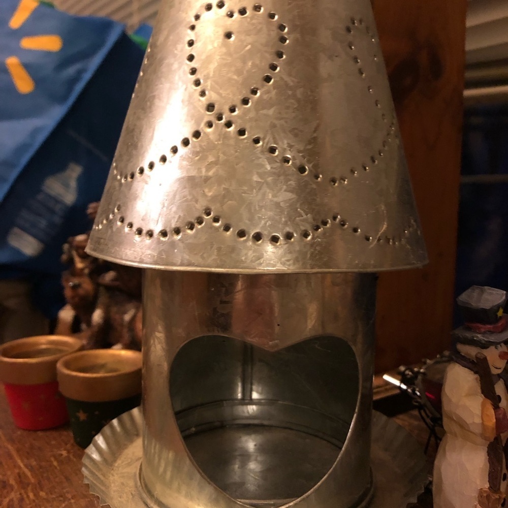 Punched Tin Candle Holder